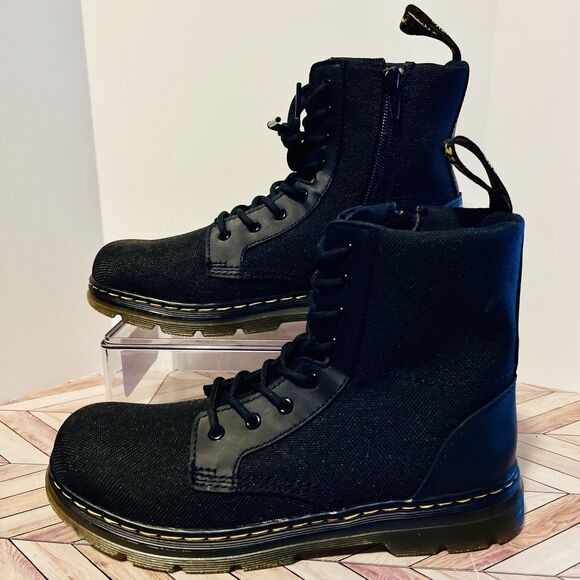 Dr Martens Combs Extra Tough Poly Casual Black M 5 W 6 Boot Lace Up Zip Gorpcore - Picture 1 of 9